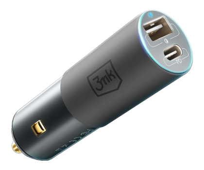 Ładowarka i akumulator 3MK samochodowa 1xUSB-C 1xUSB 100W stalowa